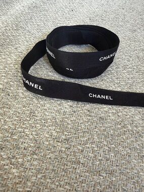 72” Chanel Ribbon Black and White Authentic